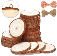 SENMUT - 25 rebanadas de madera natural sin terminar con adornos navideños para manualidades (3,0 – 3,5 pulgadas) - Arteztik
