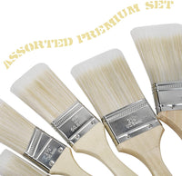 Tavolozza 5 pinceles de pintura y virutas con mango de madera para pintura, manchas, barniz, pegamentos, acrílicos y gesso - Arteztik
