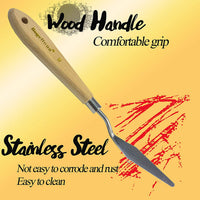 AebDerp 5 piezas de mango de madera para pintar cuchillos, rascador de pintura al óleo, pala, paleta de pintura, cuchillo para principiantes, herramientas de pintura - Arteztik
