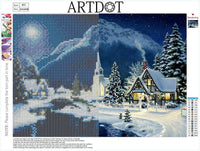 ARTDOT - Juego de 4 kits de pintura de diamante 5D para adultos, kit de pintura de diamante de invierno por número, taladro completo, arte de diamantes de imitación para regalo de Navidad, decoración de pared para el hogar, 12 x 16 pulgadas - Arteztik
