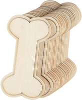 Paquete de 24 piezas de madera sin terminar para perro – 4.1 x 2.2 in en forma de madera para manualidades de niños, decoración de casa de perro - Arteztik
