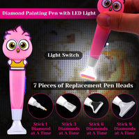 Accesorios y herramientas de arte de diamantes, Audab 105 piezas kit de pintura de diamante con almohadilla de luz A4 5D herramientas de pintura de diamantes y pintura por Diamond Accessories para pintura de diamante - Arteztik
