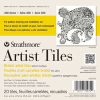 Strathmore 300 Series Bristol Artist Azulejos, vitela, 6.0 x 6.0 in, blanco, 20 hojas - Arteztik

