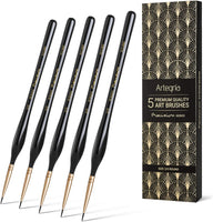 Artegria - Juego de 5 pinceles de pintura en miniatura, tamaño redondo 3/0 000 con puntas finas, mango ergonómico para pequeñas escalas, modelo de ejército de arte y pintura por números para adultos, aceite acrílico para acuarela - Arteztik
