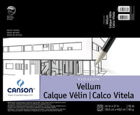 Canson Artist Series Vidalon - Bloc de papel de vitela translúcido y libre de ácido para lápiz, tinta y marcadores, plegable, 55 libras, 19 x 24 pulgadas, 50 hojas - Arteztik
