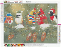 Stalente - Kit de pintura de diamantes por número, diseño de pájaros con taladro redondo, bordado de Navidad, bricolaje, punto de cruz, manualidades, suministros para decoración de pared del hogar (13.77 x 17.71 pulgadas) - Arteztik
