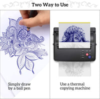100 hojas de papel de transferencia térmica para tatuajes y manualidades, 8.27 x 11.7 pulgadas - Arteztik
