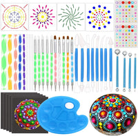 Mandala Dotting Tools, ZALALOVA 42 pcs Dotting Tools Kits Incluyen Mandala Stencils acrílico Varillas Cepillos Bandeja de Pintura Arte y Artesanía Suministros para Rocas Uñas y Pintura - Arteztik
