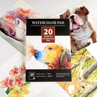 Almohadilla de acuarela experta de 8.27 x 11.7 in, 20 hojas (140 lb/10.58 oz/m2), papel prensado en frío, bloc de bocetos para pintura y dibujo al agua, perfecto para medios húmedos, secos y mixtos - Arteztik

