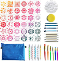 Myboree Mandala Patrón de puntos y pintura Herramientas Kit Plantillas Cepillos Total 58 Piezas - Arteztik
