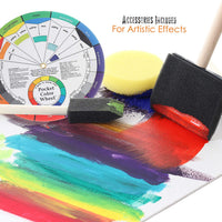 Kit de pintura de paneles de lona Glokers, incluye paleta de pintura, pinceles de esponja, lienzos, pinceles y rueda de mezcla, lienzo de pintura sin deformaciones, ideal para acrílico, óleo y acuarela - Arteztik
