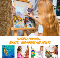 Emooqi - Juego de 48 pinturas de acuarela de colores vibrantes de alta calidad, kit de pintura de pigmento, incluye 3 pinceles, ideal para niños, adultos, artistas, pintura profesional sobre lienzo, madera, arcilla, tela, cerámica - Arteztik

