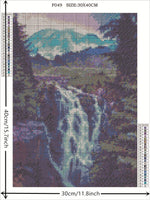Pintura de diamante para adultos, cuadro completo de taladro cuadrado con diamantes 5D, arte de diamante para decoración de pared, cascada, 11.8 x 15.7 in - Arteztik
