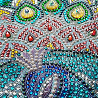 MXJSUA - Kit de pintura de diamantes de imitación redondo 5D para manualidades con forma especial de 5D para decoración de pared del hogar, 12 x 16 pulgadas, pavo real azul verde - Arteztik
