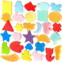 LEOBRO 30 esponjas de pintura con formas de pintura para niños pequeños, esponja de aprendizaje temprano con patrón surtido para niños - Arteztik
