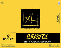 Canson XL Series Bristol - Bloc de papel de vitela para lápiz, acabado de vitela, plegable, 100 libras, 9 x 12 pulgadas, blanco brillante, 25 hojas - Arteztik
