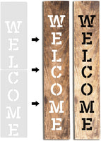 KIBAGA Plantillas reutilizables de temporada para pintar sobre madera y más, fácil de pintar, plantilla de bienvenida para puerta delantera, porche o decoración exterior, perfecto para otoño, Acción de Gracias y decoración navideña para tu hogar. - Arteztik
