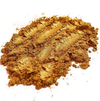 Polvo de mica de oro de 100 gramos, no tóxico. Oro brillante perla pigmento. Oro olímpico. Efecto dorado intenso, profundo y brillante. Grado cosmético. - Arteztik
