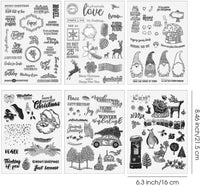 6 hojas de sellos de silicona transparente para Navidad, decoración de Navidad, ciervos, invierno, maravillas, álbumes de recortes, para hacer tarjetas, álbum de fotos - Arteztik
