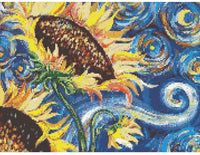 Kit de pintura de diamante para adultos y niños, 5D DIY Abstracto Girasol Diamante Accesorios de arte con taladro redondo completo para decoración de pared del hogar - 15.7 × 11.8 pulgadas - Arteztik
