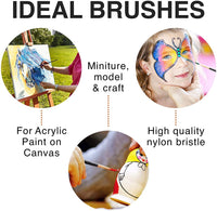 Juego de 12 pinceles de pintura profesional para artistas, kit de pinceles de pintura para niños, adultos fabulosos para lienzo, acuarela y tela, para principiantes y profesionales, ideal para acuarela, pintura al óleo o acrílica - Arteztik
