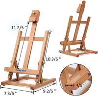 Juego de pintura para niños, kit de pintura con caballete de mesa con baba de arte, 12 acrílicos, 12 lápices de acuarela, 10 pinceles de pintura, 4 lienzos de 8 x 10, papel y más - Arteztik
