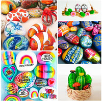 Emooqi - Juego de rotuladores de pintura acrílica, 24 colores, impermeables, para pintura de roca, proyectos de manualidades, cerámica, vidrio, lienzo, taza, metal, madera, huevo de Pascua - Arteztik
