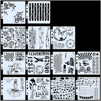 UCEC 13 plantillas de plástico para planificador, plantilla decorativa – plantilla de hoja, plantillas de borde, plantillas de números, iconos, gráficos, formas para cuaderno, diario, álbum de recortes, 5.1 x 4.7 in - Arteztik
