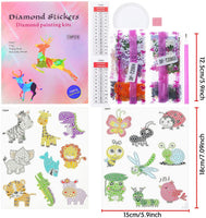 Kit Sinceroduct de pintura de diamante, 18 piezas de calcomanía, caricaturas 5D, pintura con diamantes por números, lindo insecto, animales, para niño - Arteztik

