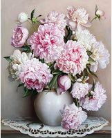 Joue Kit de pintura por números para adultos, kit de pintura acrílica DIY en lienzo de 16.0 in de ancho x 20.0 in de largo (rosa peonía flores en jarrón) - Arteztik
