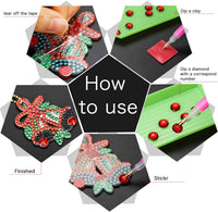 9 piezas de Navidad DIY Diamante Llavero 5D DIY Diamante Pintura Llavero de Navidad Rhinestone Artesanía - Arteztik
