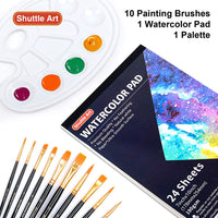 Juego de 48 pinturas de acuarela, Shuttle Art 36 colores de acuarela en tubos (0.4 fl oz cada uno) con 10 pinceles, 1 almohadilla de acuarela, 1 paleta, kit de acuarela premium para artista, principiantes, niños - Arteztik
