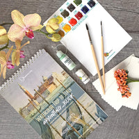 Kit de acuarela (completo) con cuaderno creativo de arte DIY regalo acuarela paleta pinturas Insparea How-to Coloring Watercolor Sketchbook Like Paint by Numbers - Arteztik
