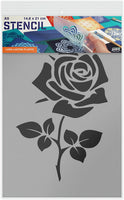 Flor de Rosa plantilla – tarjeta o plástico – A5 5.8 x 8.3 inch – ancho de la flor 5 inch – reutilizable, apto para niños Stencil – Pintura Manualidades, tartas, pared y muebles - Arteztik
