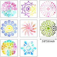 Juego de 35 plantillas de mandala con diseño de mandala, incluye plantillas de mandala, bandeja de pintura con bolsa de almacenamiento para pintar rocas, arcilla y cerámica, arte de uñas para colorear - Arteztik
