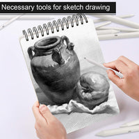 84 piezas de mezcla de tocones y tortilliones, licuadoras de papel, lápices de arte, lápices de dibujo para estudiantes artista, herramientas de dibujo de bosquejo de carbón - Arteztik
