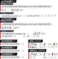 43 Pieces Letter Number Stencils Set for Painting on Wood Reusable Plastic Alphabet Stencils Upper and Lowercase Letters Numbers Signs Template and 3 Wooden Stencil Brushes, 160 Designs - Arteztik
