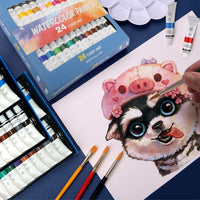 Juego de pintura de acuarela de calidad premium para artistas, estudiantes y principiantes, perfecto para paisajes y retratos en lienzo. - Arteztik
