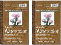 Strathmore (298-103 400 Series Watercolor Pad, 5.5"x8.5", 12 Sheets (Тwo Рack) - Arteztik
