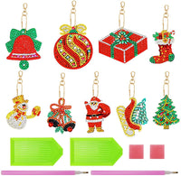 Cieovo - 8 llaveros de Navidad con diamantes de imitación, diseño 5D - Arteztik
