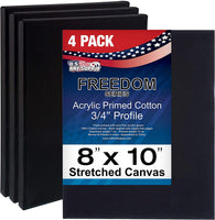 US Art Supply 11 x 14 inch Calidad Profesional sin ácidos Perfil lona 6-Pack – 3/4 12 onza PRIMED Gesso – (1 Full Caso de 6 Individuales Lienzos) - Arteztik
