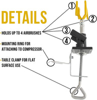 Master Airbrush - Soporte universal para aerógrafo Capacidad para hasta 4 aerógrafos y todas las marcas, Master, Iwata, Paasche, Badger, Grex y genéricos. - Arteztik
