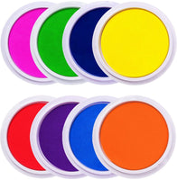 lsushine Craft socio grande Almohadilla de tinta sellos bricolaje color, 8 colores arco iris dedo Ink Pad para Niños (Pack de 8) - Arteztik
