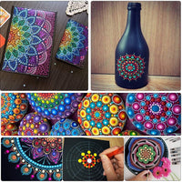 Homkare - Juego de 42 herramientas de punteado de mandala para pintar rocas - Arteztik
