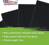 US Art Supply - Lienzo decorativo (3.0 x 3.0 in, 12 unidades), color negro - Arteztik
