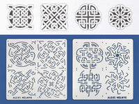 Aleks Melnyk #40 - Plantillas de metal para diario, juego de 2 piezas (4 diseños), herramienta para quemar madera, pirógrafo y grabado, álbumes de recortes, manualidades y bricolaje - Arteztik

