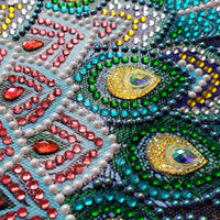 MXJSUA - Kit de pintura de diamantes de imitación redondo 5D para manualidades con forma especial de 5D para decoración de pared del hogar, 12 x 16 pulgadas, pavo real azul verde - Arteztik
