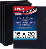 US Art Supply 11 x 14 inch Calidad Profesional sin ácidos Perfil lona 6-Pack – 3/4 12 onza PRIMED Gesso – (1 Full Caso de 6 Individuales Lienzos) - Arteztik
