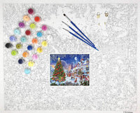 Pintura al óleo por números para adultos y niños, kit de pintura por números de SYNHOK, pintura acrílica con lienzo de 16.0 x 20.0 in para principiantes (calle de nieve) - Arteztik
