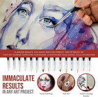 DUGATO - Juego de pinceles de pintura con detalles finos, 8 piezas pequeñas, profesionales, con mango ergonómico para acrílico, aceite, acuarela, arte, modelo de escala, cara, pintura por números (VIII) - Arteztik
